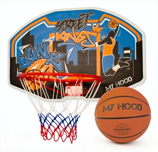 Billede af Street Basketkurv på plade - FRI FRAGT - Med Street basketbold i str. 7 HURTIG LEVERING
