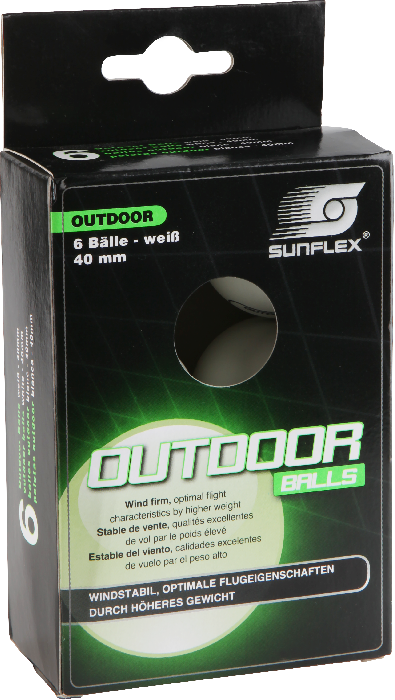 Billede af Sunflex TT Outdoor bolde - 6 stk. Sunflex udendørs bordtennisbolde