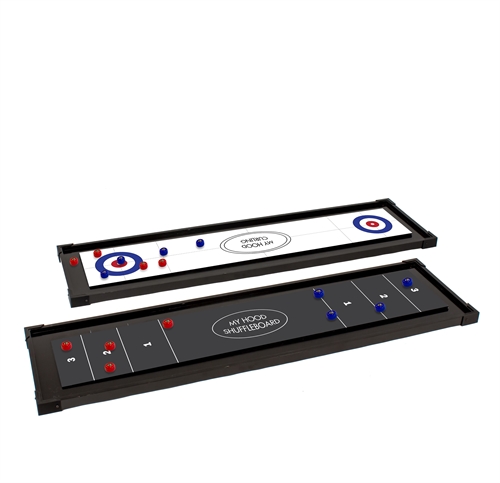 Se My Hood Shuffleboard - Shuffleboard i god kvalitet med Curling-spil på bagsiden - HURTIG LEVERING! hos HomeX.dk