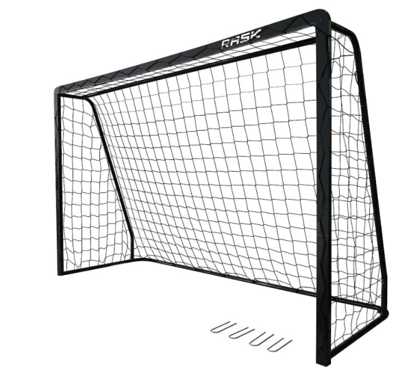 EKSTRA STÆRK Fodboldmål RASK 300 x 200 - FRI FRAGT - Med ekstra overlægger bagtil og Galvaniseret STÅL & SORT pulverlakering - Vejer 32 kg - HURTIG LEVERING