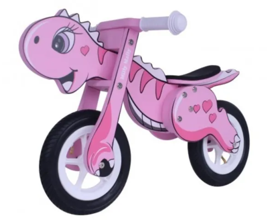 Billede af Milly Mally Dino Løbecykel Pink - Perfekt til børn fra 2 til 3 år - HURTIG LEVERING