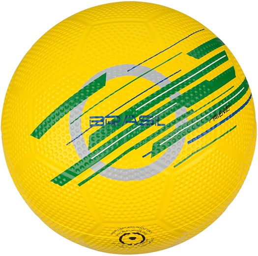 Billede af Street fodbold str. 5 - FRI FRAGT - World Cup Brazil gul/grøn - Perfekt til asfalt og fliser.