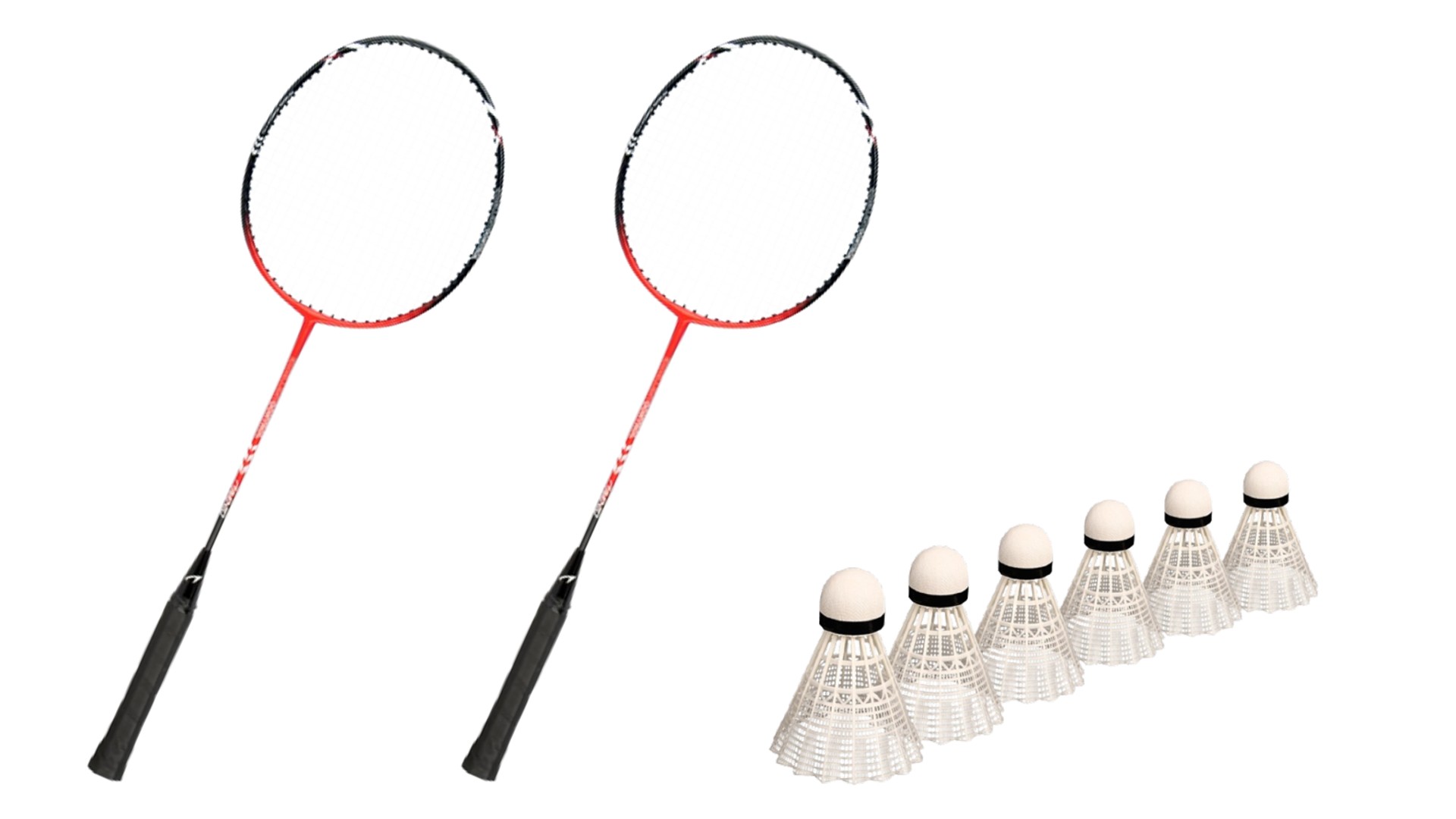 Billede af Badmintonketcher 2 stk. m. 6 bolde - FRI FRAGT - Nano Smash XBA880 - God motionist- og skoleketcher