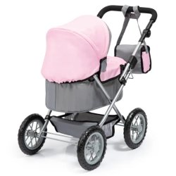 Bayer Dukkevogn Gr�/Pink TRENDY og smart - HURTIG LEVERING