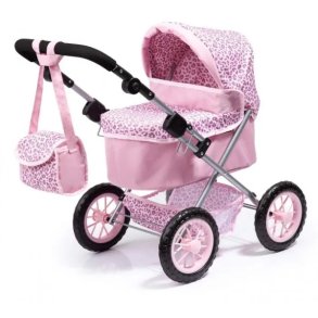 Bayer Dukkevogn Pink med m�nster TRENDY og smart - HURTIG LEVERING