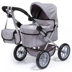 Bayer Dukkevogn Gr� TRENDY og smart - HURTIG LEVERING