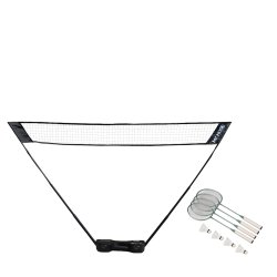 Badminton - st med net, 4 ketchere og 4 bolde - HURTIG LEVERING