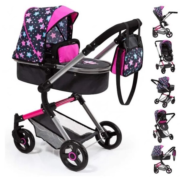 Bayer Combi Vario Stars - Smart 2-i-1 Dukkevogn - HURTIG LEVERING