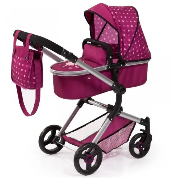 Bayer Combi Vario Dots - Smart 2-i-1 Dukkevogn - HURTIG LEVERING