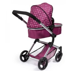 Bayer Combi Vario Dots - Smart 2-i-1 Dukkevogn - HURTIG LEVERING