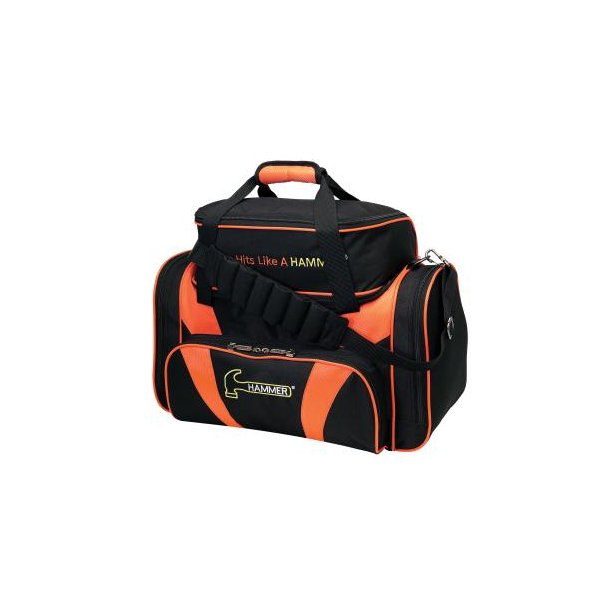 Hammer Premium DLX Double Tote - FRI FRAGT - Sort/orange - Taske til 2 kugler og sko