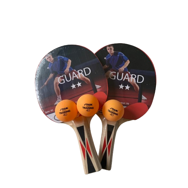 2 stk. 2-stjernede bordtennisbat + 3 stk. STIGA BOLDE - HURTIG LEVERING!