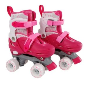 StreetRider Rulleskjte Side-by-Side Pink - Justerbar over hele 4 Sko-numre!