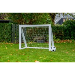 Fodboldml i TR - 125 cm x 100 cm med net i HVID  - KRAFTIG KVALITET - HURTIG LEVERING!