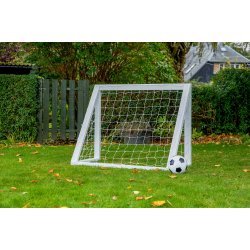 Fodboldml i TR - 125 cm x 100 cm med net i HVID  - KRAFTIG KVALITET - HURTIG LEVERING!