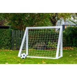 Fodboldml i TR - 150 cm x 120 cm med net i HVID - KRAFTIG KVALITET - HURTIG LEVERING!