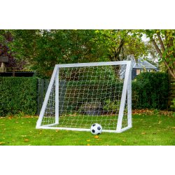 Fodboldml i TR - 175 cm x 140 cm med net i HVID - KRAFTIG KVALITET - HURTIG LEVERING!