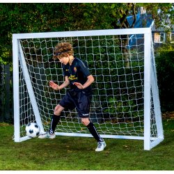 Fodboldml i TR - FRI FRAGT - 200 cm x 160 cm med net i HVID - KRAFTIG KVALITET - HURTIG LEVERING!