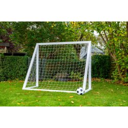 Fodboldml i TR - FRI FRAGT - 200 cm x 160 cm med net i HVID - KRAFTIG KVALITET - HURTIG LEVERING!