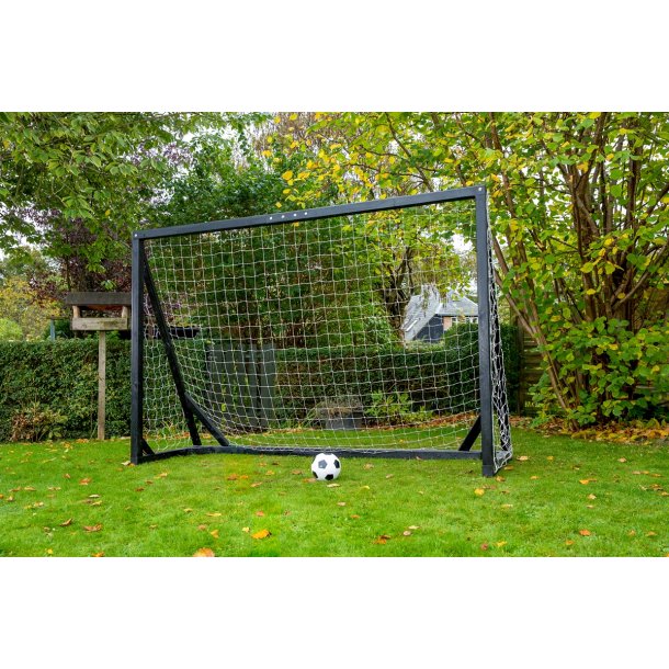 Fodboldml i TR - FRI FRAGT - 300 cm x 200 cm med net i SORT - KRAFTIG KVALITET - HURTIG LEVERING!