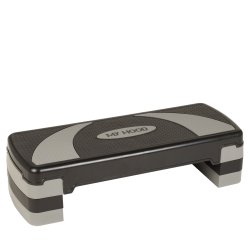 Stepb�nk - Sort/gr� - Justerbar i 3 h�jder - HURTIG LEVERING!