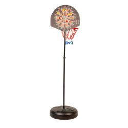 Basket med Dart - 2-i-1 Basketstander med dartspil - Hjde 102 - 136cm - HURTIG LEVERING