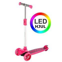 NILS Trehjulet Lbehjul Pink med LED-hjul - FRI FRAGT - med ABEC-7 kuglelejer