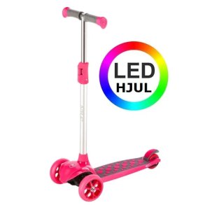 NILS Trehjulet Lbehjul Pink med LED-hjul - FRI FRAGT - med ABEC-7 kuglelejer
