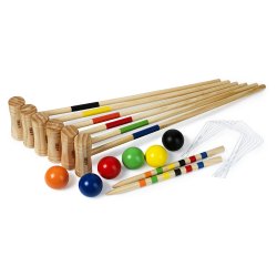 Bex Family Croquet Pine Wood - Fint kroketspil i FSC-certificeret tr - 6 spillere, HURTIG LEVERING 