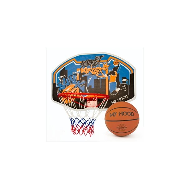 Street Basketkurv p plade - FRI FRAGT - Med Street basketbold i str. 7  HURTIG LEVERING!