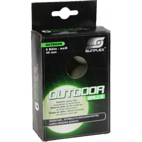 Sunflex TT Outdoor bolde - 6 stk. Sunflex udendrs bordtennisbolde 