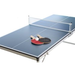Mini bordtennisbord BLUE LINE 150 x 67 cm med foldbart ALU-Stel - inkl. 2 bat - HURTIG LEVERING