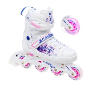 Raven Meia Inliners Rulleskjte med LED lys i forhjul - Justerbar over hele 4 Sko-numre! 