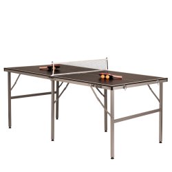 Midi bordtennisbord BLACK LINE 182 x 91 cm med foldbart ALU-Stel - HURTIG LEVERING