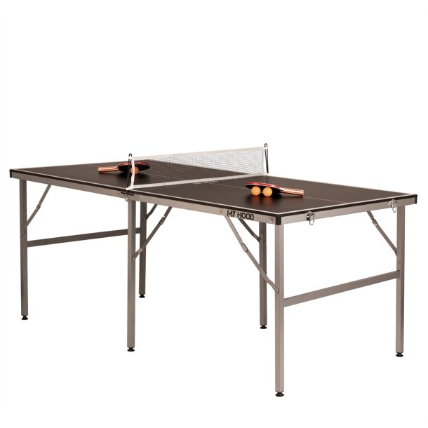 Midi bordtennisbord BLACK LINE 182 x 91 cm med foldbart ALU-Stel - HURTIG LEVERING