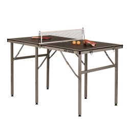 Mini bordtennisbord BLACK LINE 125 x 75 cm med foldbart ALU-Stel - HURTIG LEVERING