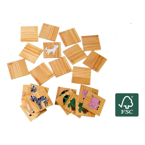 Bex Giant Memorize Family Pine Wood - Vendespil i FSC-certificeret tr - HURTIG LEVERING 