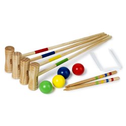 Bex Family Croquet Pine Wood - Fint kroketspil i FSC-certificeret tr� - 4 spillere, HURTIG LEVERING 