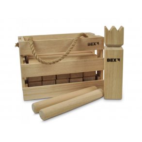 Bex KUBB Kongespil i flot trkasse med hank - SUPER PRIS - HURTIG LEVERING!