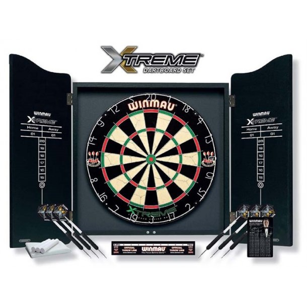 Dartskab Winmau Extreme med 6 pile og tavle - FRI Fragt! UDSOLGT