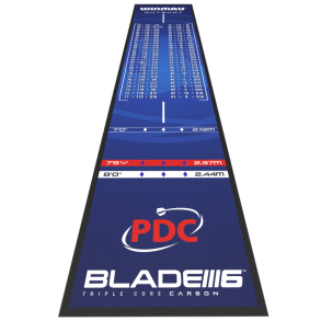 Winmau Outshoot Dartmtte - 292 x 62 cm - Har afstandslinjer til skiven - HURTIG LEVERING!