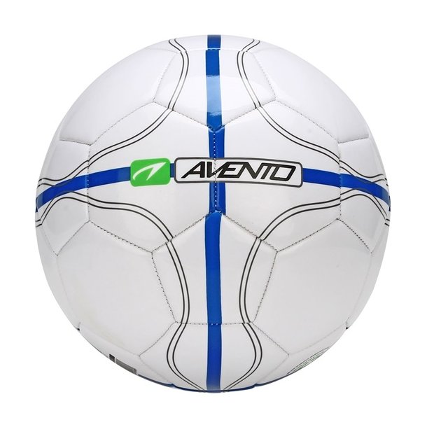 Fodbold str. 5 - FRI FRAGT - Hvid/bl Glossy - 32 felter