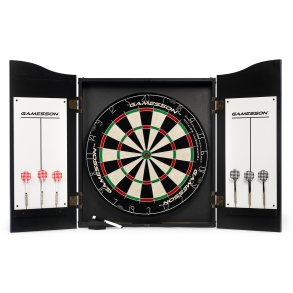 Gamesson PRO Complete - Professionel Dartskab med sisal skive, 6 pile, scoretavle, tusch og duster - HURTIG LEVERING!