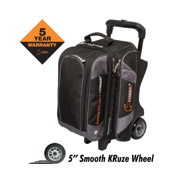 Hammer Premium Double Roller Black/Carbon  - Bowlingtaske med hjul til 2 kugler