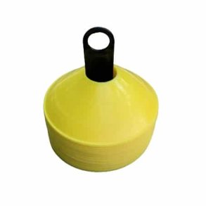 Kegletoppe - 50 kegler i gul og holder - HURTIG LEVERING