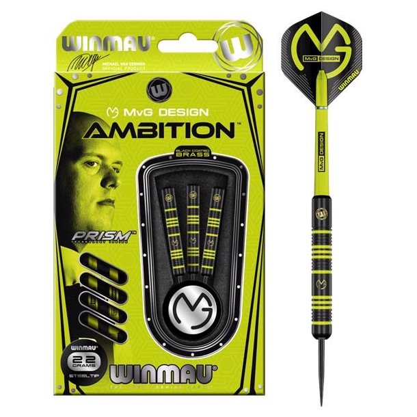 MvG Ambition Brass Steeltip dartpile - 22 GRAMS Winmau pile - S�t med 3 pile - HURTIG LEVERING!