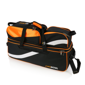 ProBowl Triple Tote DLX Sort/Orange - Bowlingtaske med hjul til 3 kugler og sko - FRI FRAGT