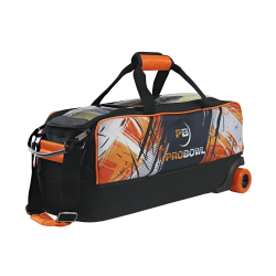ProBowl Dye-Sub 3-Ball Tote Orange - Bowlingtaske med hjul til 3 kugler - HURTIG LEVERING