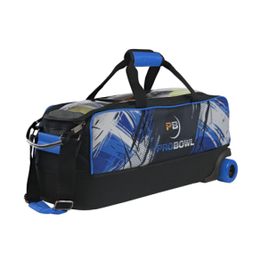 ProBowl Dye-Sub 3-Ball Tote Blue - Bowlingtaske med hjul til 3 kugler - HURTIG LEVERING