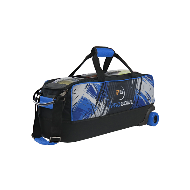 ProBowl Dye-Sub 3-Ball Tote Blue - Bowlingtaske med hjul til 3 kugler - HURTIG LEVERING